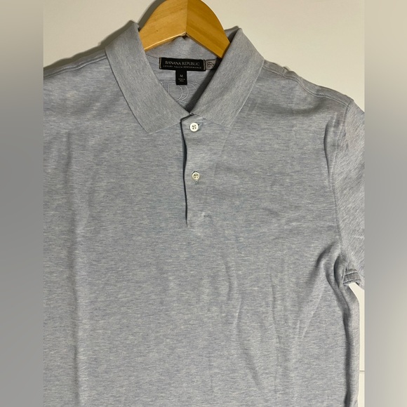 BANANA REPUBLIC LUXURY TOUCH PERFORMANCE MEN'S POLO LIGHT BLUE SIZE M - Picture 13 of 15
